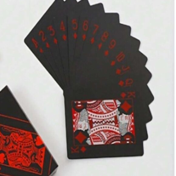 Red Print and Black Playing Card Deck Novelty Game - Picture 1 of 3